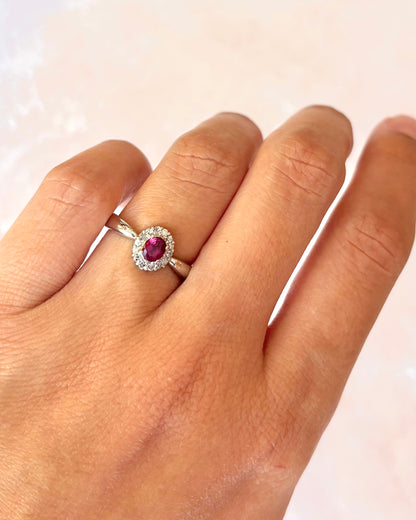 Marguerite Ring Ruby 0.49 carat &amp; Diamonds "Faïa"