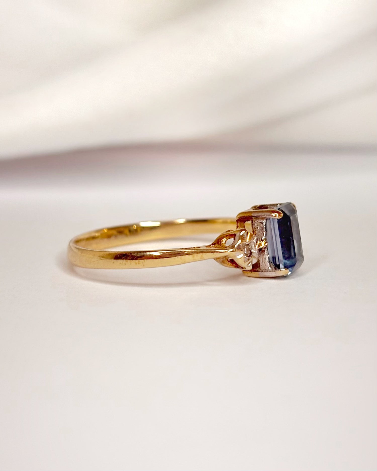 Trilogy Ring Topaz 0.75 Carat &amp; Diamonds "Aryna"