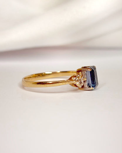 Trilogy Ring Topaz 0.75 Carat &amp; Diamonds "Aryna"
