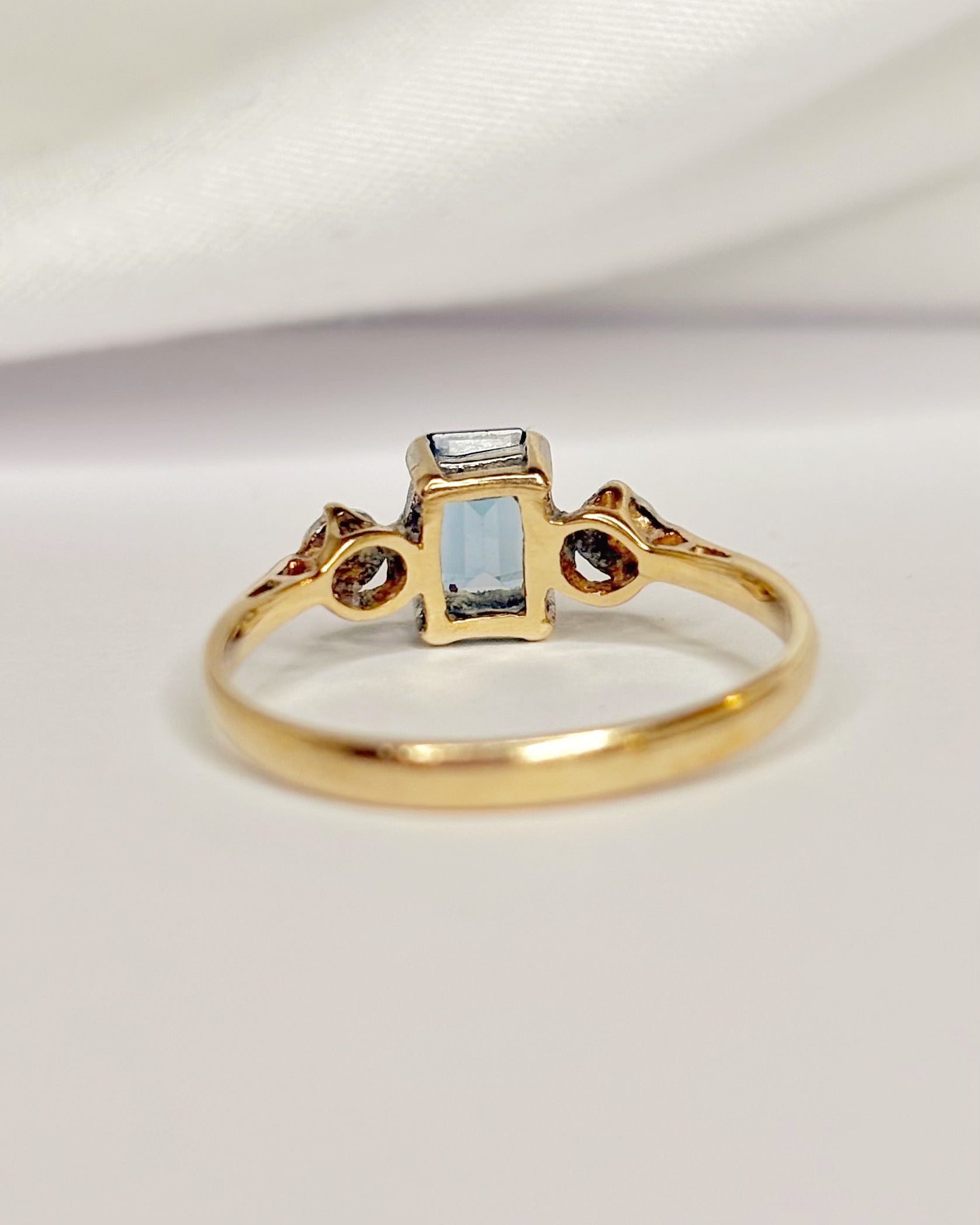 Trilogy Ring Topaz 0.75 Carat &amp; Diamonds "Aryna"