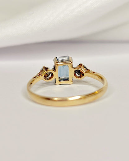 Trilogy Ring Topaz 0.75 Carat &amp; Diamonds "Aryna"