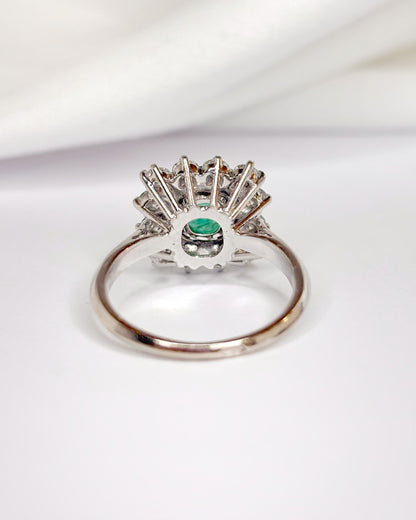 Emerald Daisy Ring 1.45 carat &amp; Diamonds 0.60 carat "Lisa"