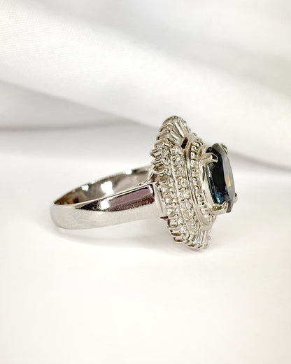 Bague Marguerite Saphir 2.44 carats &amp; Diamants 0.63 carat 9.12g "Irèna"