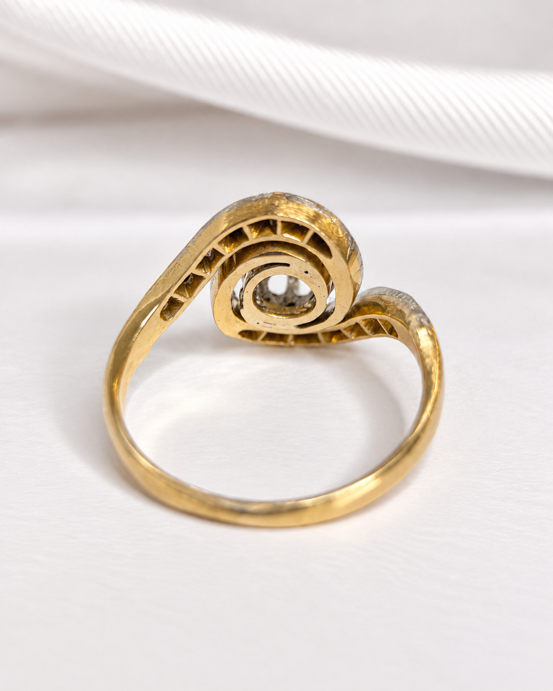 Art Deco Tourbillon Ring, 0.55-carat Diamonds "Théodore"