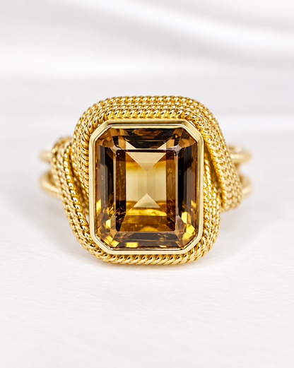 Smoky Quartz Cocktail Ring 5.50 carats 9.07g "Leanna"