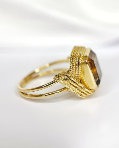 Smoky Quartz Cocktail Ring 5.50 carats 9.07g "Leanna"