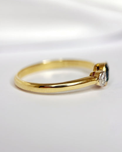 Bague Trilogie Émeraude &amp; Diamants "Esmeralda"