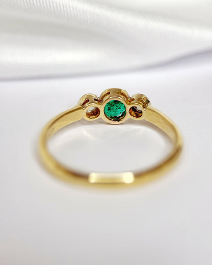 Bague Trilogie Émeraude &amp; Diamants "Esmeralda"