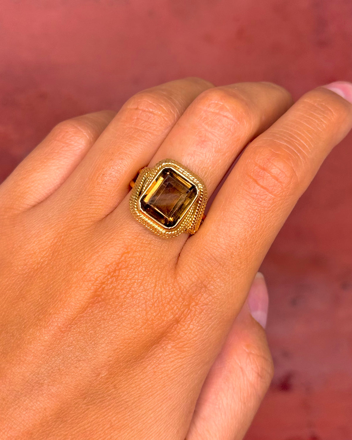 Smoky Quartz Cocktail Ring 5.50 carats 9.07g "Leanna"