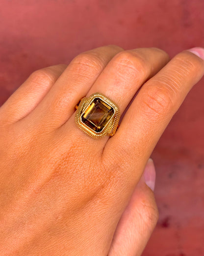 Smoky Quartz Cocktail Ring 5.50 carats 9.07g "Leanna"