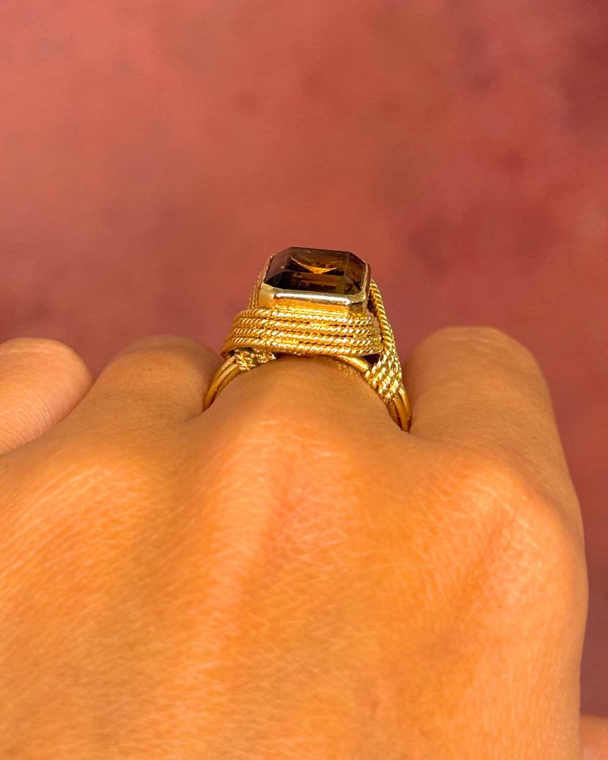 Smoky Quartz Cocktail Ring 5.50 carats 9.07g "Leanna"