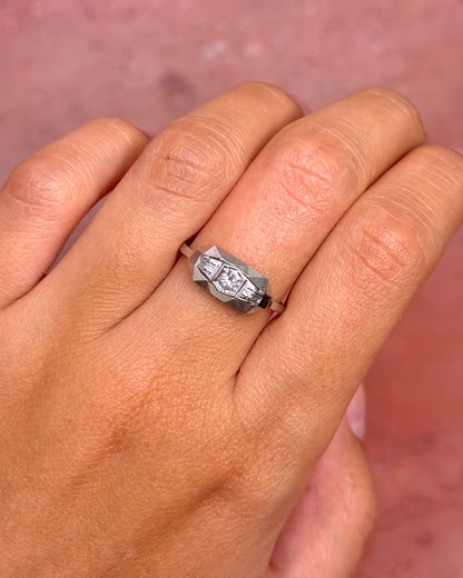 Anillo Art Déco de diamantes «Annaelle»