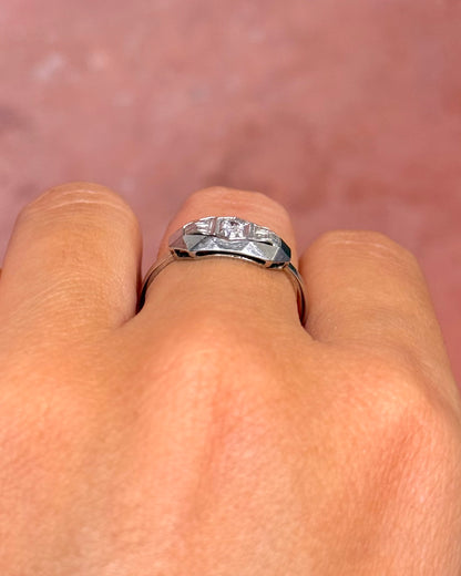 Anillo Art Déco de diamantes «Annaelle»