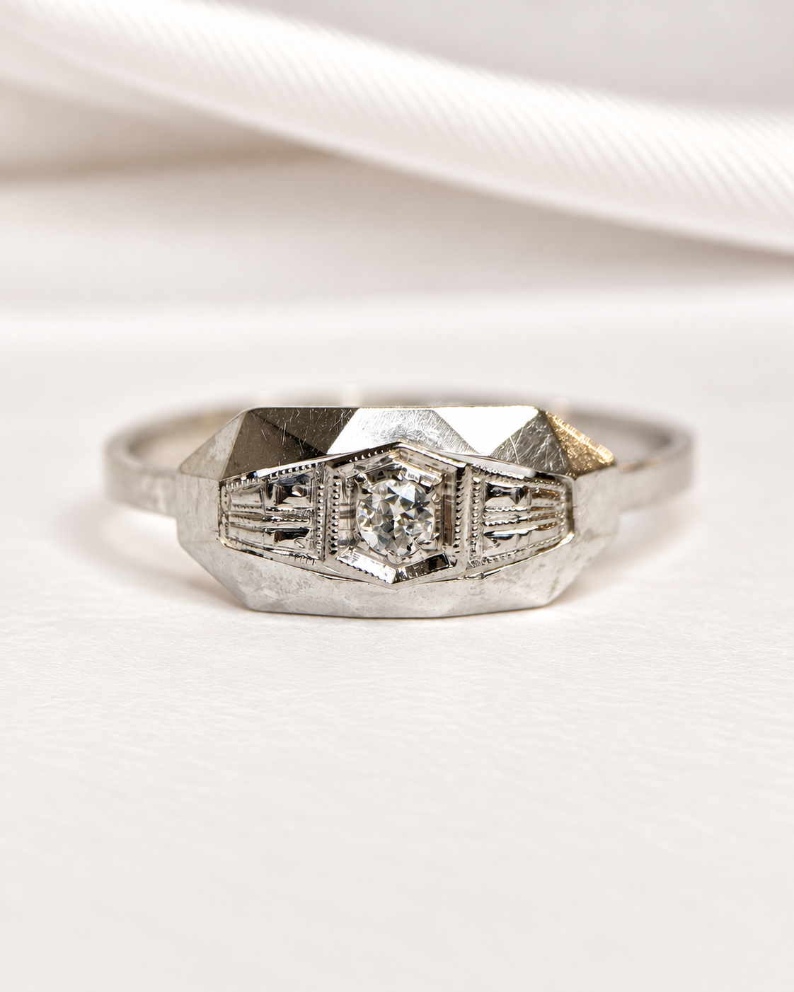 Anillo Art Déco de diamantes «Annaelle»