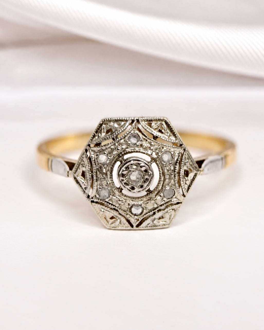 Anillo Art Déco de diamantes «Capucine»