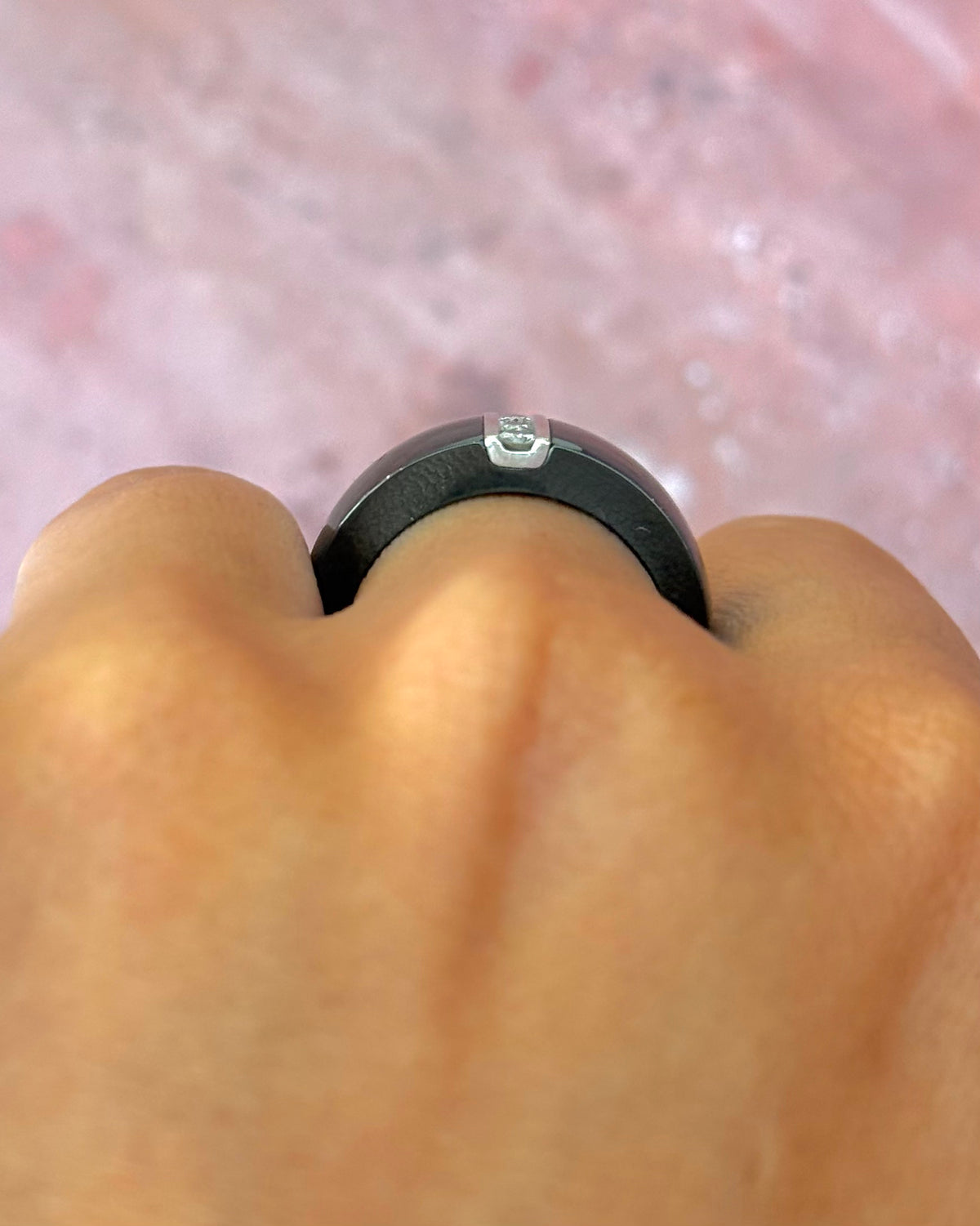 Ceramic &amp; Diamond Band Ring "Kamila"