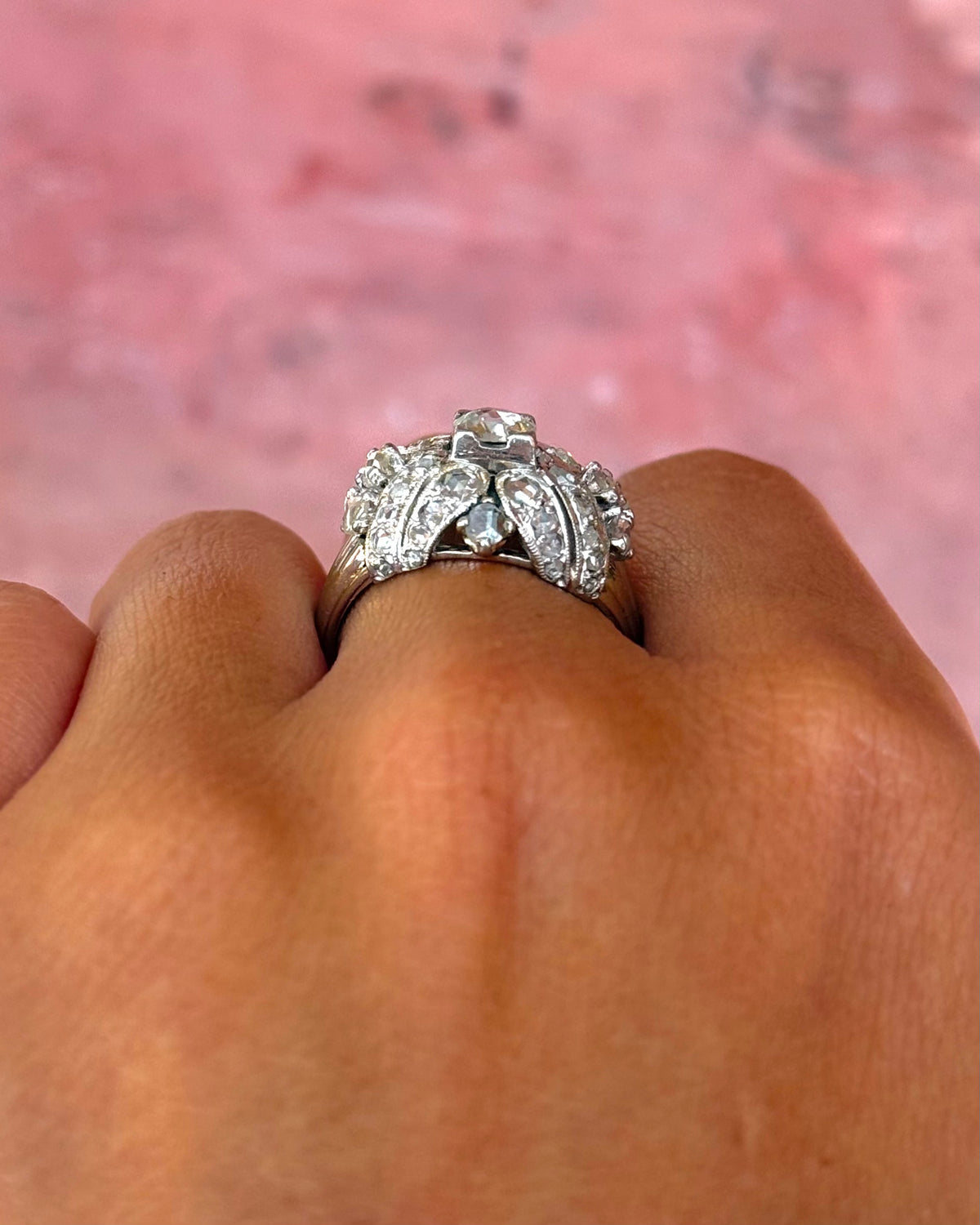 Bague Dôme Art-Déco Diamants 1.04 carat 6.49g "Zélie"