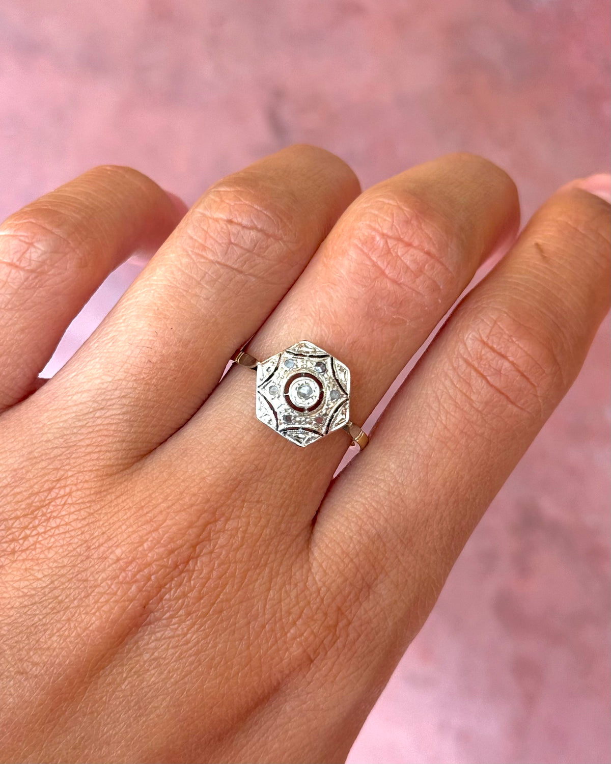 Anillo Art Déco de diamantes «Capucine»