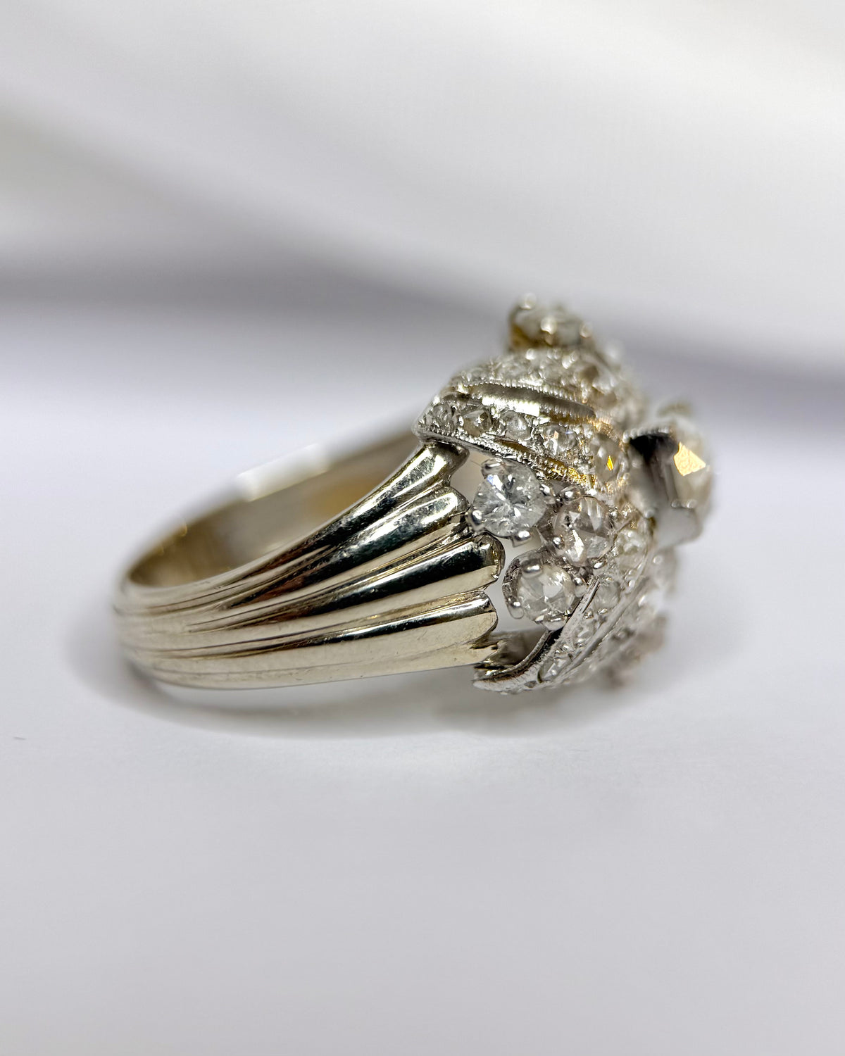 Bague Dôme Art-Déco Diamants 1.04 carat 6.49g "Zélie"
