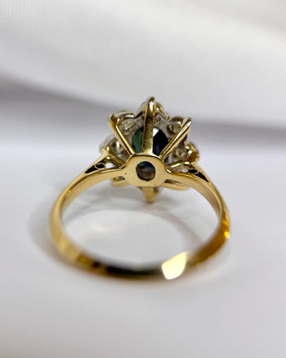 Bague Marguerite Saphir 1.45 carat &amp; Diamants 0.56 carat "Sidoine"
