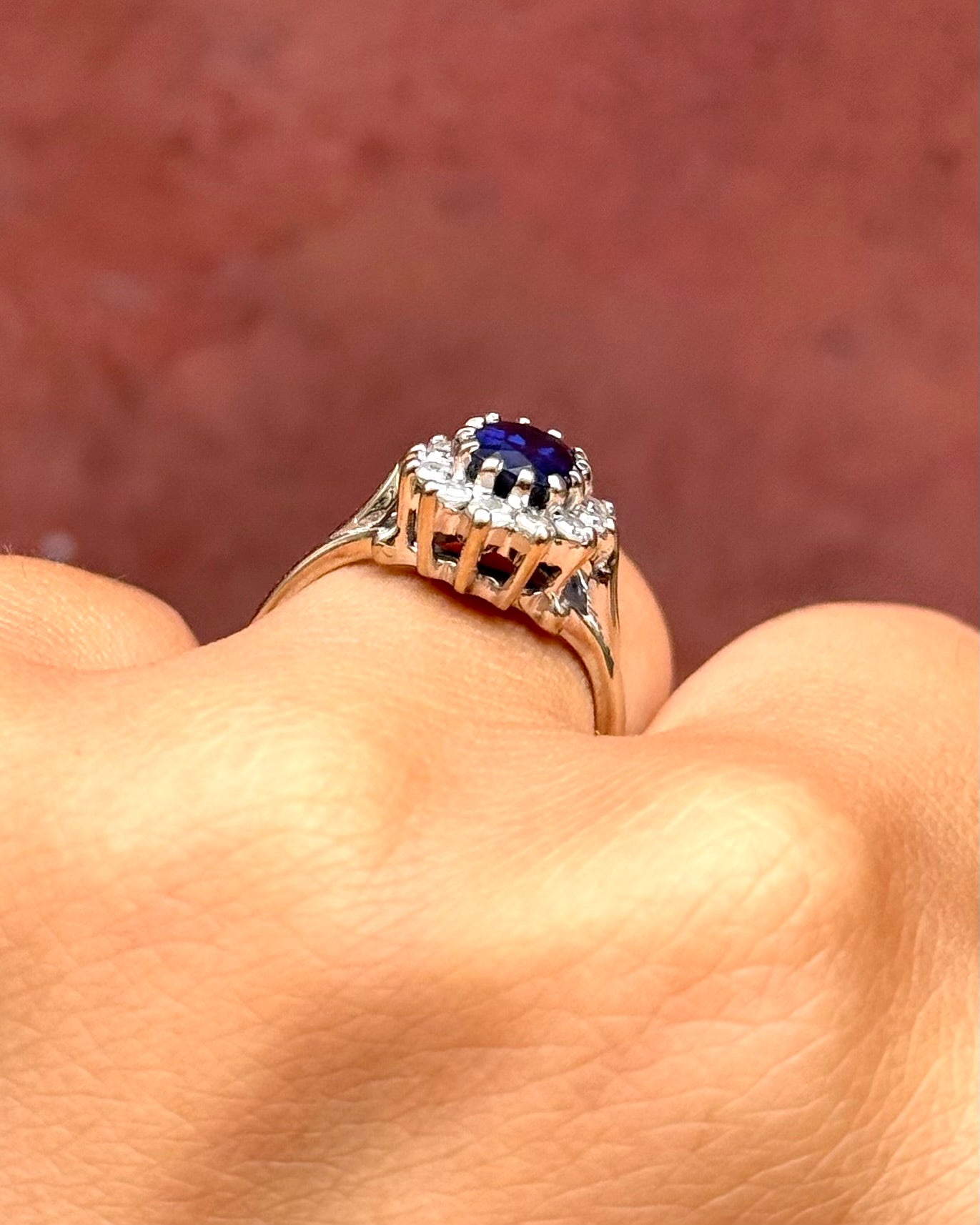 Bague Marguerite Saphir 1.09 carat &amp; Diamants 0.24 carat "Valérie"