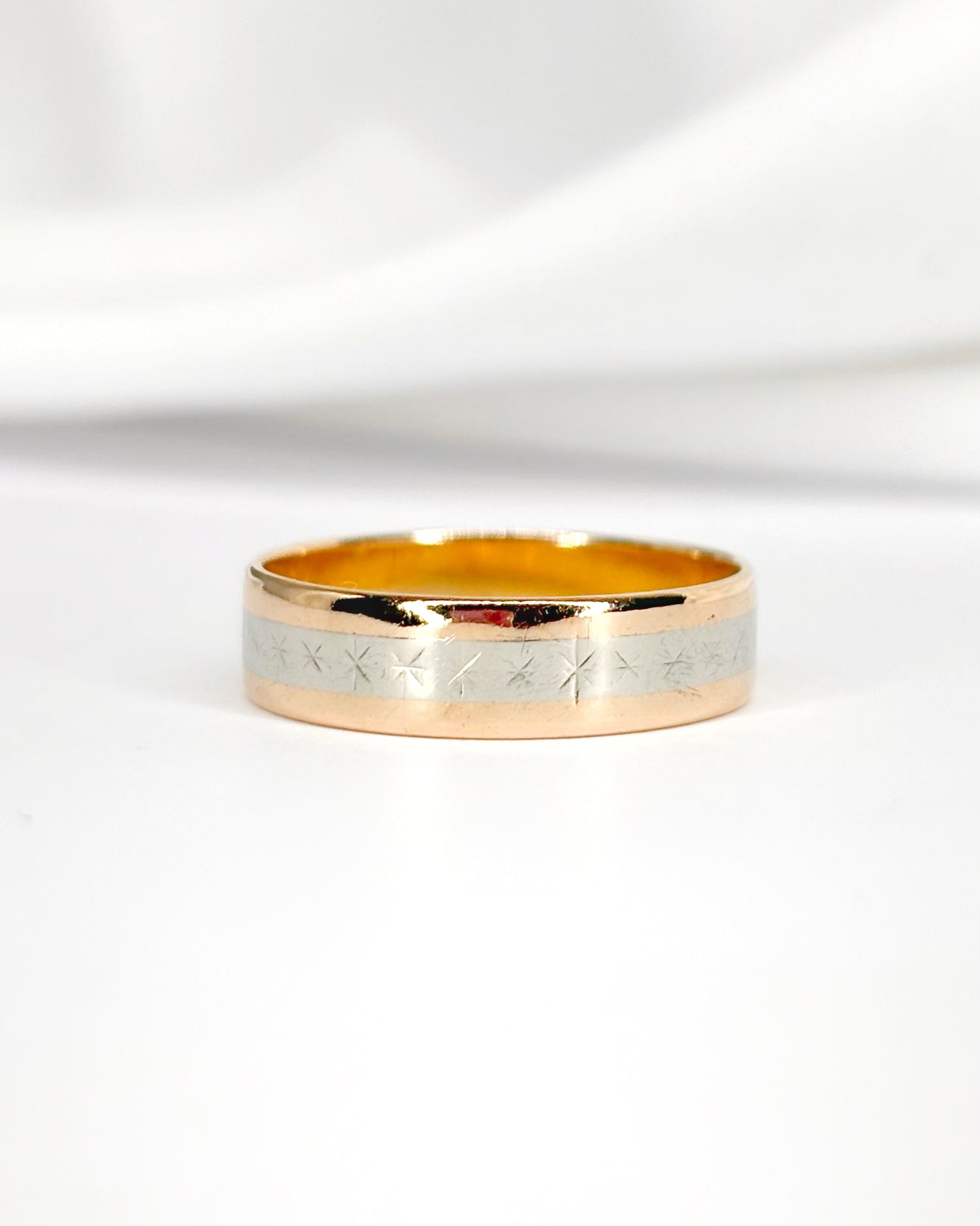 Alliance Or Jaune &amp; Gris 18 carats 5mm "William"