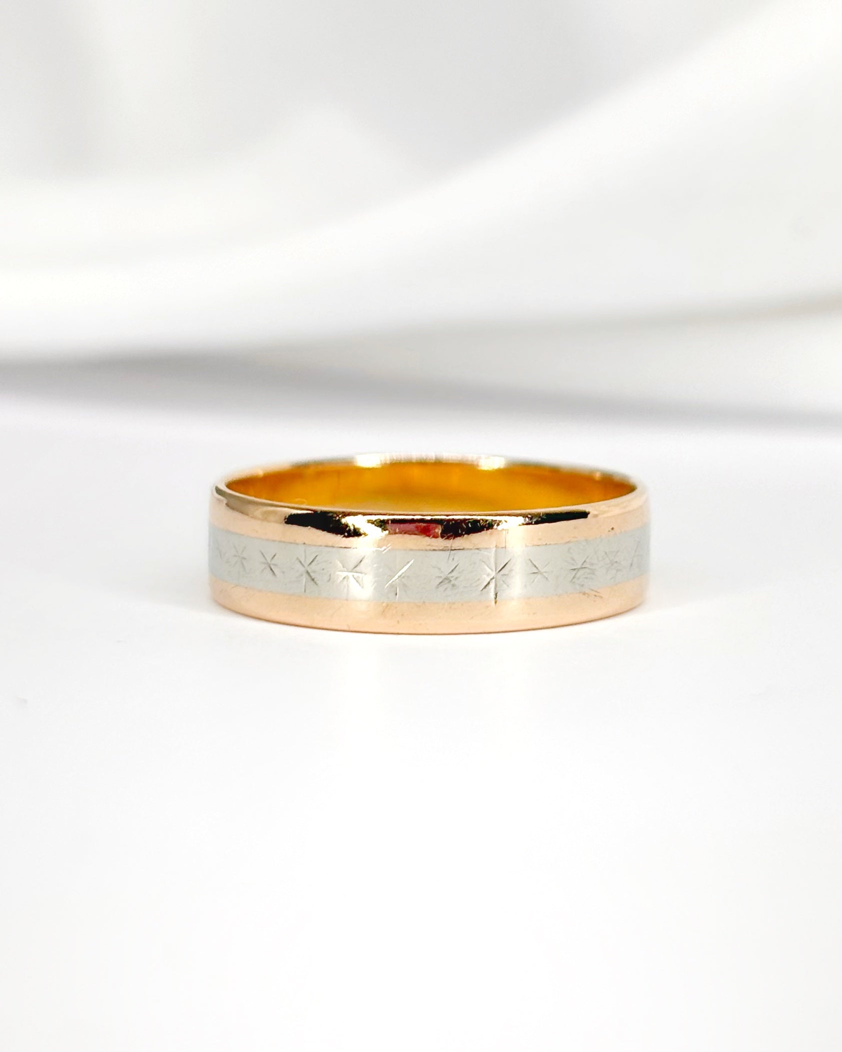 Alliance Or Jaune &amp; Gris 18 carats 5mm "William"