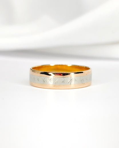 Alliance Or Jaune &amp; Gris 18 carats 5mm "William"