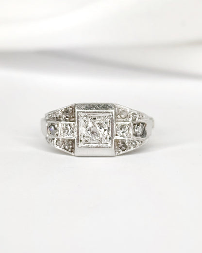 Bague Art-Déco Diamants 0.22 carat "Sybille"