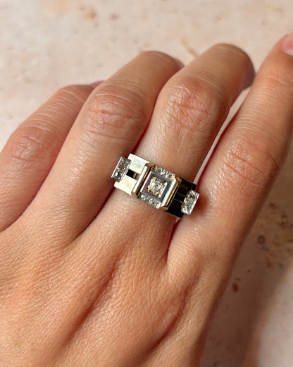 Bague Tank Diamants &amp; Or 5.29g "Laurine"