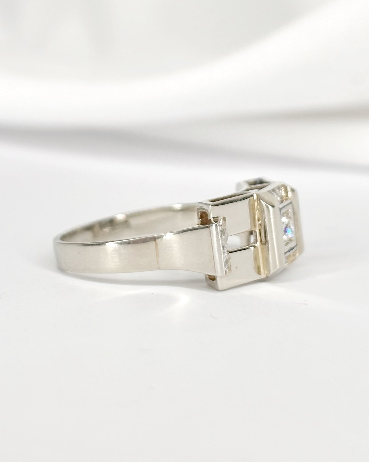 Bague Tank Diamants &amp; Or 5.29g "Laurine"