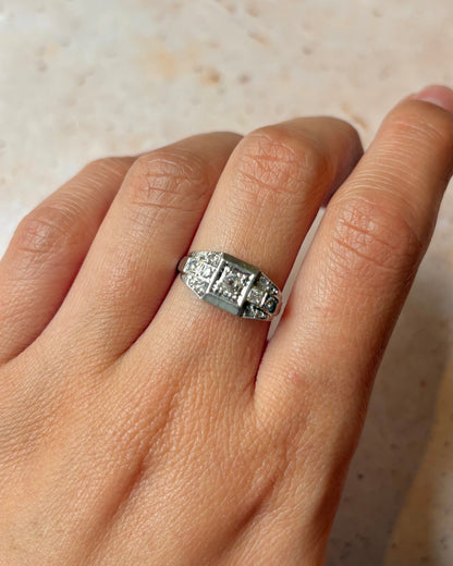 Bague Art-Déco Diamants 0.22 carat "Sybille"