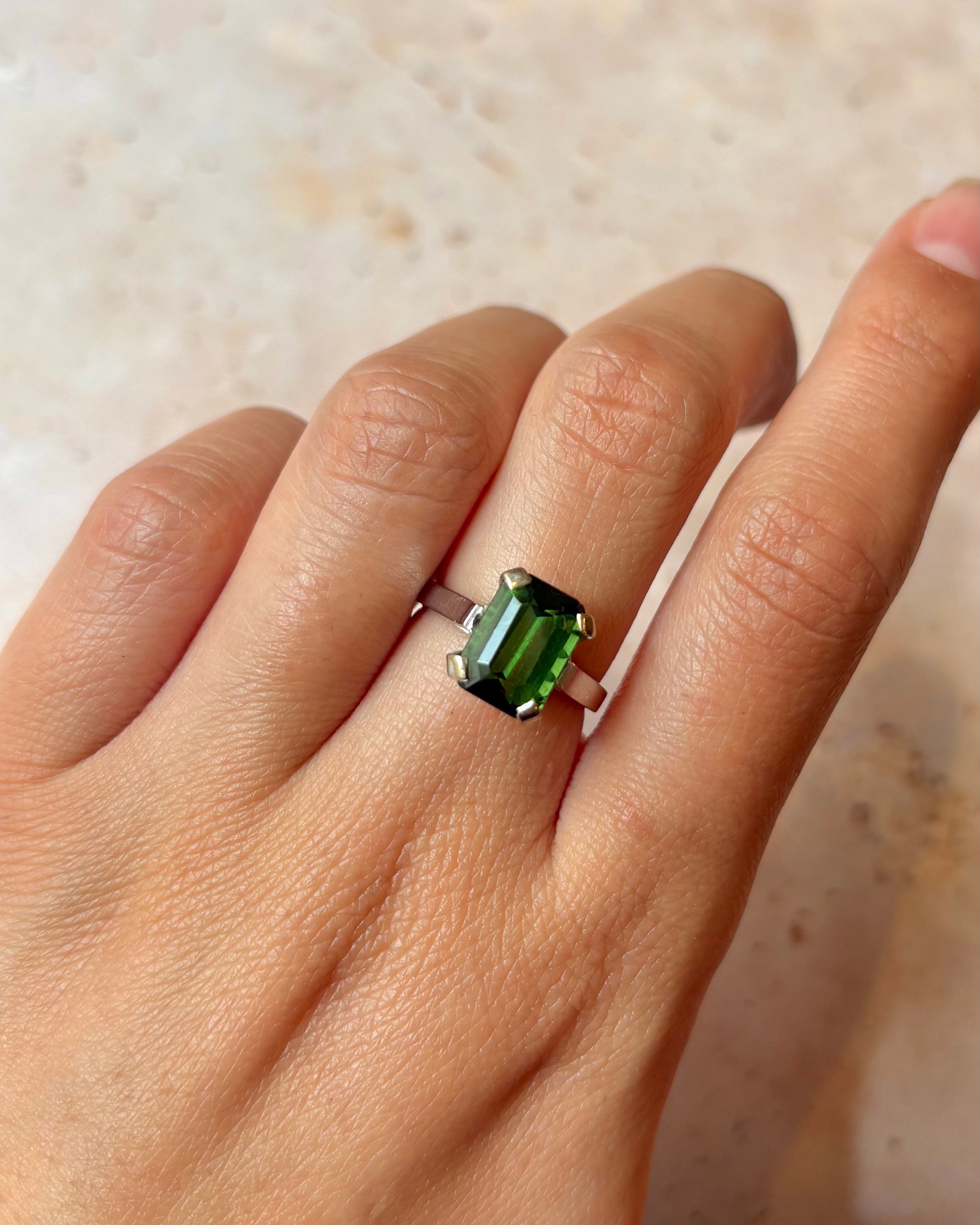 Bague Solitaire Tourmaline 3.20 carats "Nadège"