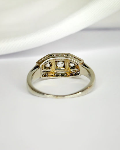 Anillo Art Déco con diamantes de 0,21 quilates "Dana"