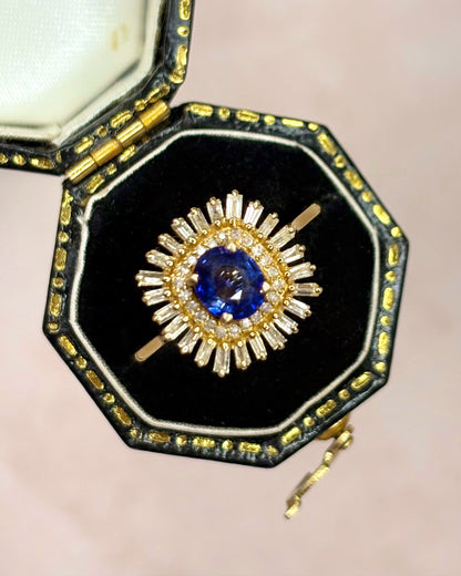 Anillo Marguerite Zafiro 0,75 quilates y Diamantes 0,37 quilates "Jade"