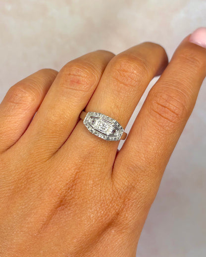 Anillo Art Déco con diamantes de 0,21 quilates "Dana"