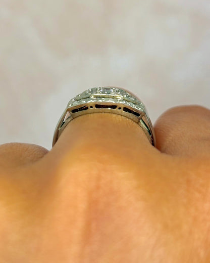 Anillo Art Déco con diamantes de 0,21 quilates "Dana"