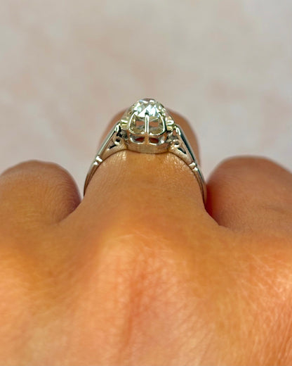 Anillo solitario Art Déco con diamante de 0,65 quilates "Laurence"