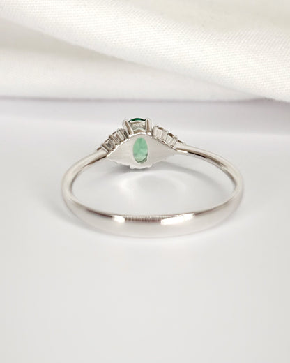 Bague Trilogie Émeraude &amp; Diamants "Gabriella"