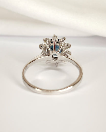 Bague Marguerite Saphir 1 carat &amp; Diamants 0.25 carat "Loreleï"