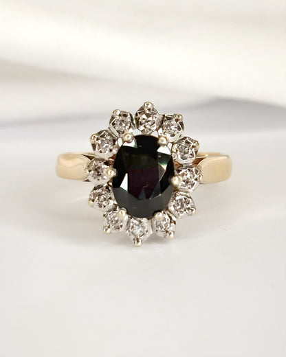 Bague Marguerite Saphir 1.75 carat &amp; Diamants "Laure"