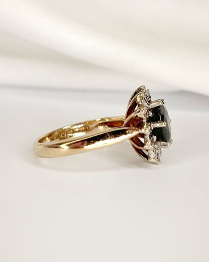 Bague Marguerite Saphir 1.75 carat &amp; Diamants "Laure"