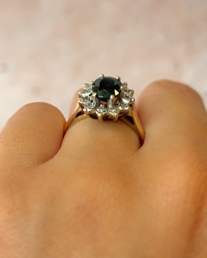 Bague Marguerite Saphir 1.75 carat &amp; Diamants "Laure"