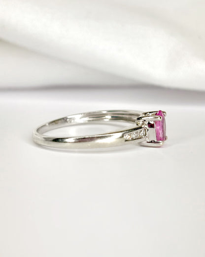 Bague Solitaire Saphir Rose &amp; Diamants "Rosalia"
