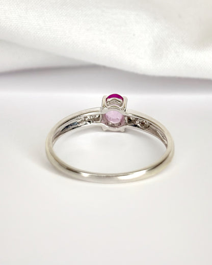 Bague Solitaire Saphir Rose &amp; Diamants "Rosalia"