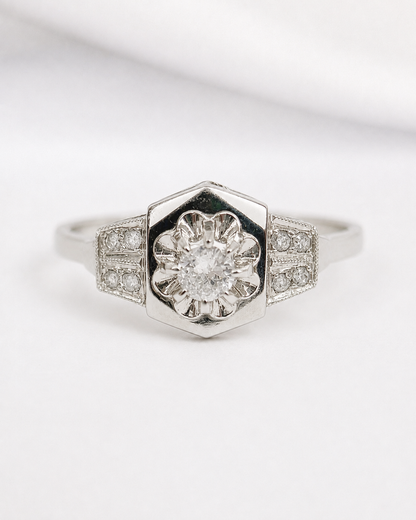 Anillo art déco con diamantes «Clara»