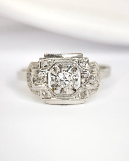 Anillo Art Déco de diamantes «Maude»