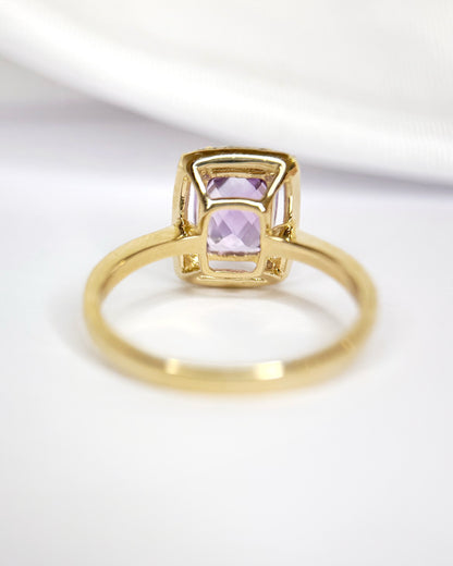 Anillo de estilo art déco con amatista de 1,64 quilates y diamantes «Janavi»