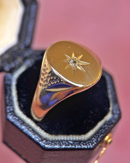 Anillo chevalier de diamantes «Jéremie»