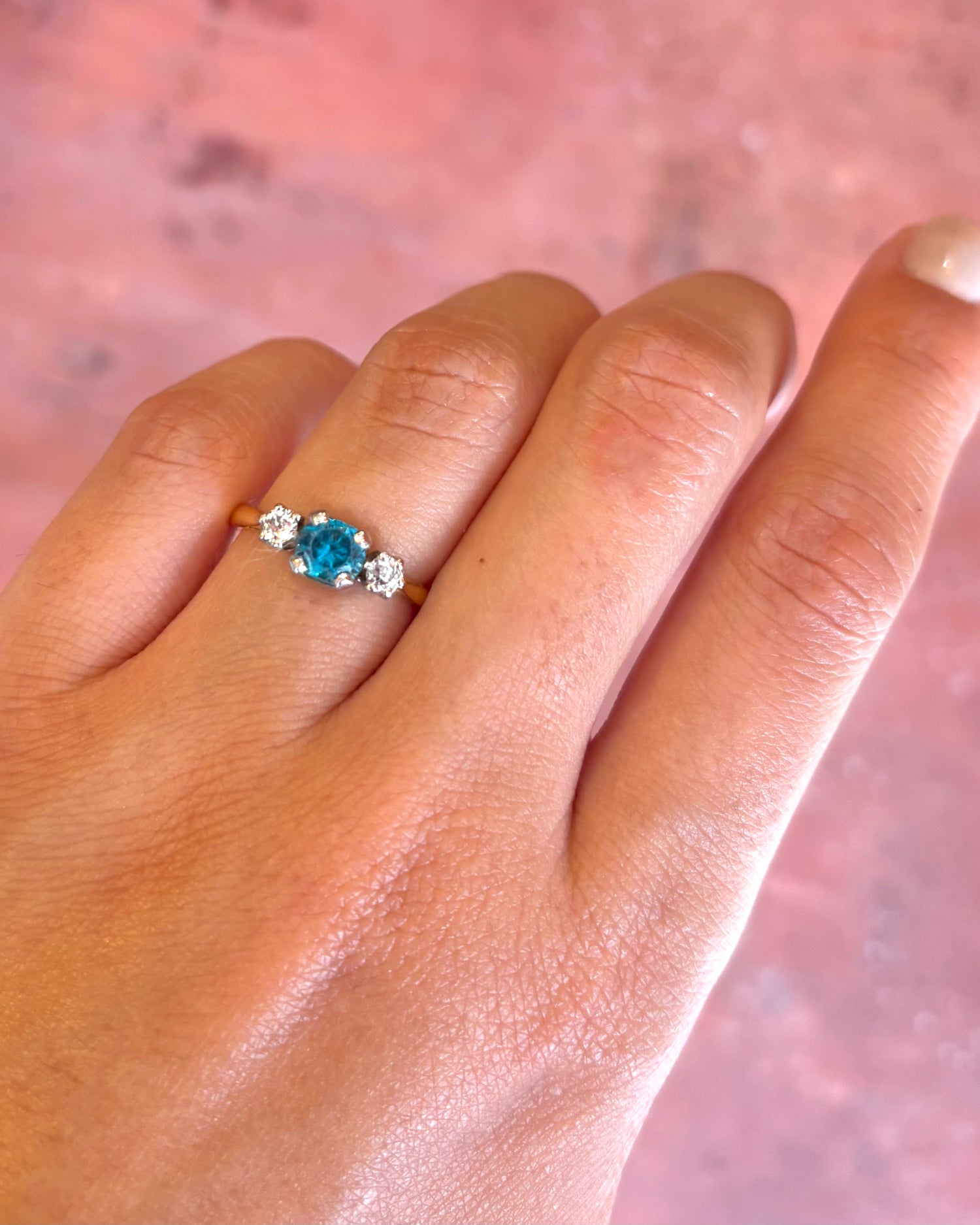 Bague Trilogie Zircon 0.85 carat &amp; Diamants "Ariel"